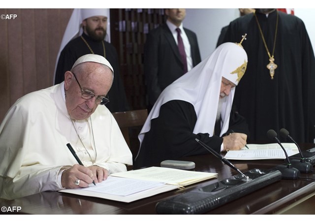 «От сердца к сердцу»: совместное заявление Папы Франциска и Патриарха Кирилла